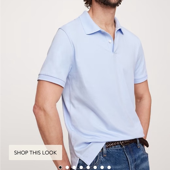 Great condition pre-worn Banana Republic Slate Polo Shirt size L. Luxury touch. - Picture 5 of 11